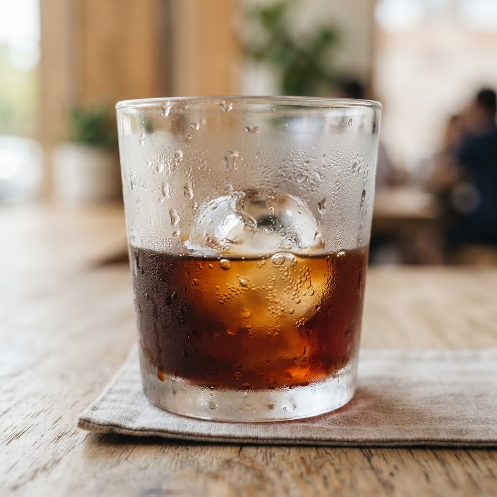 Cold brew with ice cube